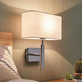 Wandlampe Jettka mit Textilschirm und Lichtschalter