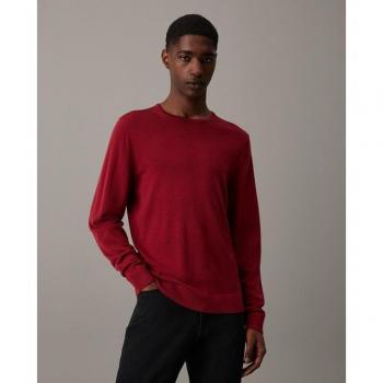 Calvin Klein Men's Bordeaux Merino Wool Round Neck Sweater 2XL