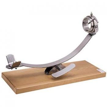 Jamonero de Acero Inoxidable con Base de Madera