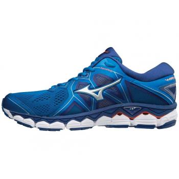 Mizuno Herren Wave Sky 2 Laufschuhe, Blau/Silber/Tomate 001, 46.5 EU
