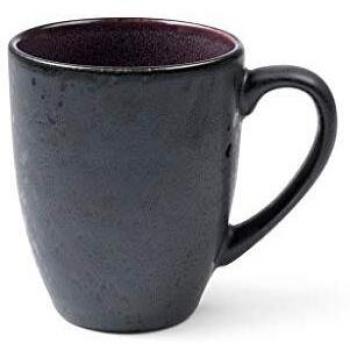 Bitz Tasse 300 ml Schwarz außen/Lila innen Steinzeug