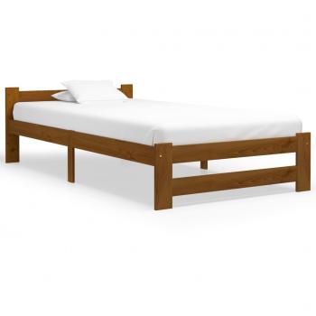 Sonata Bed Frame for Mattress, Honey Brown Solid Pine Wood, 100x200 cm