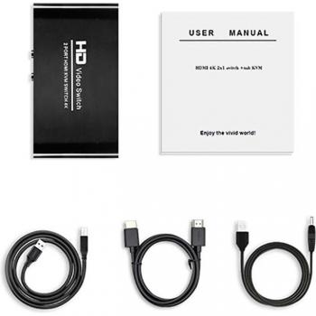 Distributeur vidéo KVM OULLX 4K, HDMI/USB, gestion clavier/souris et imprimante
