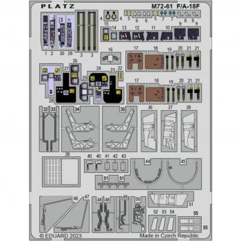 M72‑61 Platz Super Hornet 1/72 Etched Plastic Parts for F/A‑18F Models