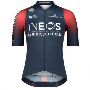 Maillot Ineos Grenadiers 2022 Femme Manche Courte Bleu Rouge