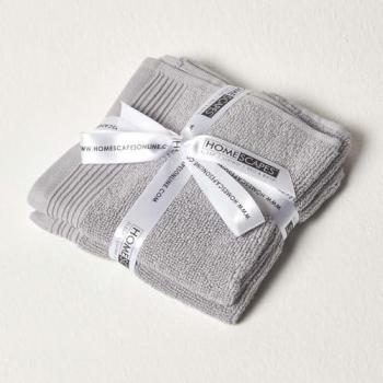 Éponge de Bain 30 x 30 cm en Coton Égyptien 700 g/m², Gris Perle, Ensemble de 2