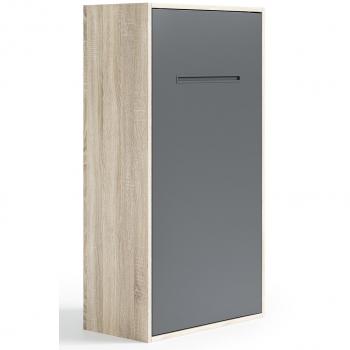 Lit Escamotable Vertical 90x190 Kibou‑Coffrage Noir Façade