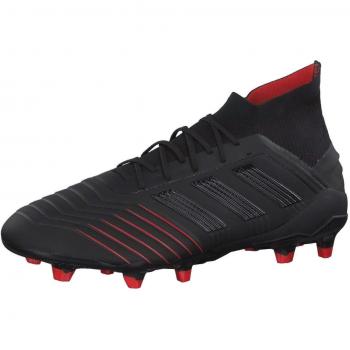 Adidas Predator 19.1 FG (Schwarz) – Herrenfußballschuhe, Active Red Detail, Größe 44 2/3 EU