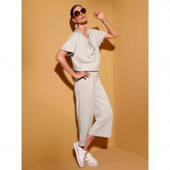 CREATION L Kurzarm Sweatshirt in Silberfarben
