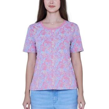 Enorsia Casual Cotton Top – Women’s Pink, Size 14