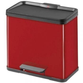 Cubo reciclaje Trento acero rojo