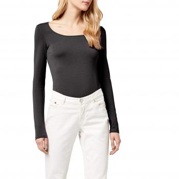 VERO MODA Damen Vmmaxi My Soft Long U-neck Noos' Langarmshirt, Schwarz (Black), M EU