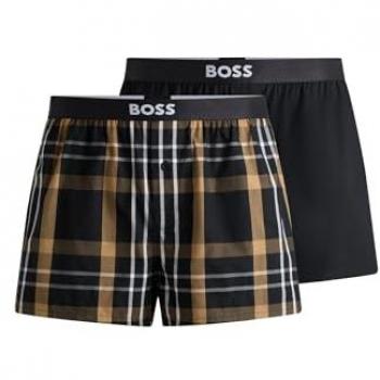 Bóxers BOSS para hombre, algodón, 2 unidades, cintura elástica, negro, XL