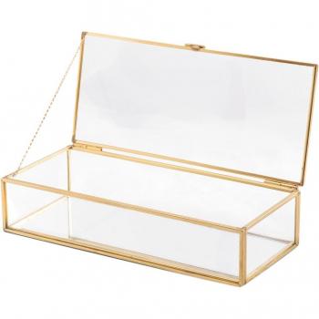 Coffret en verre décoratif pour bagues et colliers