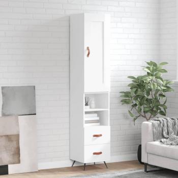 Highboard in High Gloss White 34.5x34x180 cm