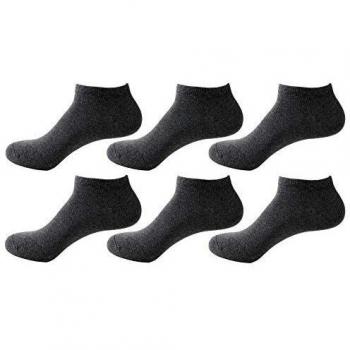 Pack de 6 ou 10 paires de chaussettes sport courtes pour hommes et femmes en coton, gris foncé, tailles D (49-51)