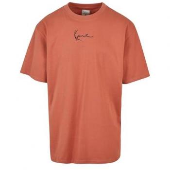 Karl Kani Herren Kurzarmshirt Classic Logo Essential Tee Dunkel Kupfer