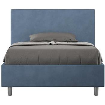 Letto 1 Piazza e Mezza 120x210 cm Adele – Microfibra Blu – Con Rete