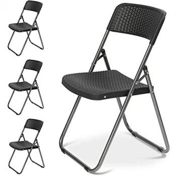 Balkon‑Terrassenklappstuhl 4‑er – robuste Rattan‑Optik, 200 kg