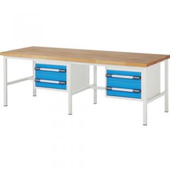 EUROKRAFTpro Workbench 2500 x 900 mm with 4 Drawers