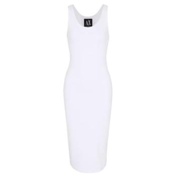 Armani Exchange XW-0820 Women’s Optic White Sleeveless Midi Dress