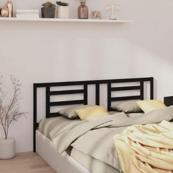 VidaXL Black Solid Pine Wood Headboard 156x4x100 cm