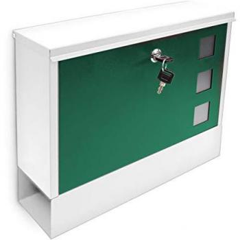 Boîte aux lettres murale en métal blanc/vert Relaxdays