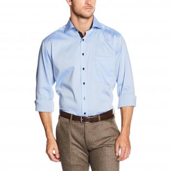 Eterna Herrenhemd Comfort Fit Blau Oxford Gr. 44
