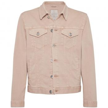 Veste Homme en Denim Brunello Cucinelli Jaune Crème 50