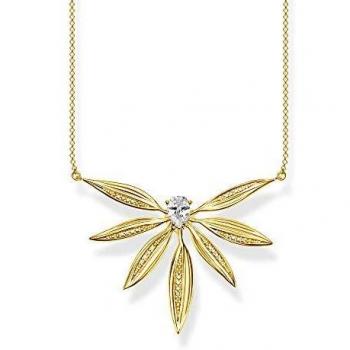 Collar Glam & Soul de hojas grandes en plata y oro de 18K Thomas Sabo