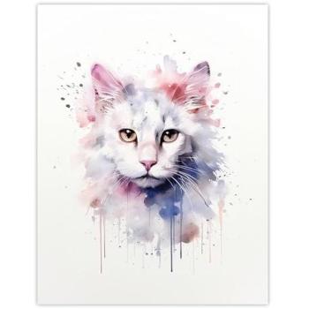 Cat Lover’s Pure White Masterpiece – Unframed Artwork