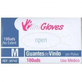 Clinigloves Guantes de Vinilo sin Polvo Talla M 100 uds