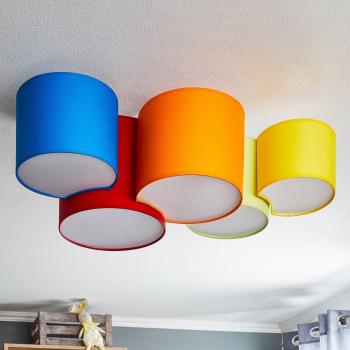 Plafonnier Mona 5 lampes, style multicolore