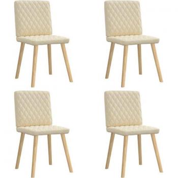 Sillas de Cocina y Salón en Crema – Conjunto de 4