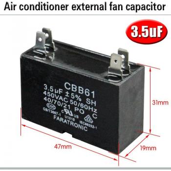 CBB61 External Fan Starting Capacitor 1.5-8uF 450V