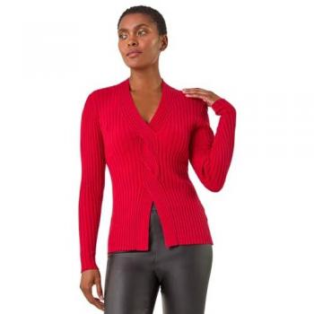 Roman Roman Roter Split-Knit-Pullover