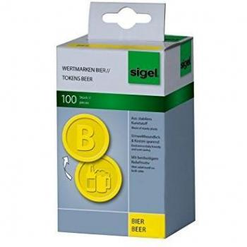 Jetons de valeur plastique 100 pièces 25mm Bière Jaune