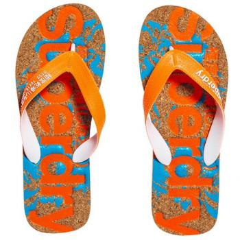 Superdry Infradito Stampate in Sughero Uomo, Multicolore (Havana Orangehawai Blue Hibiscus), 40/41 EU