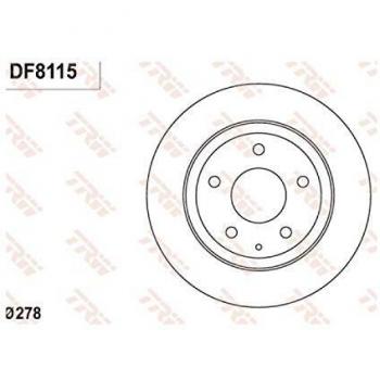 Disque de frein TRW DF8115 à l'arrière, plein, 1 pièce