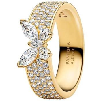 Bague Papillon Scintillante Dorée
