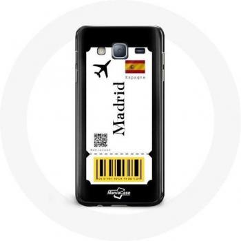 Madrid Flight Ticket Design Case for Samsung Galaxy J7