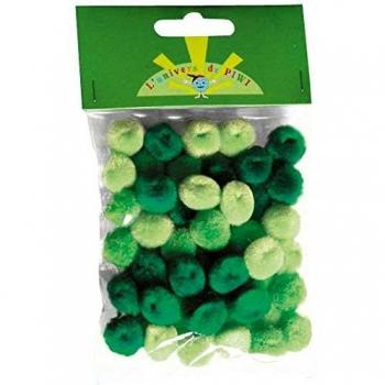 Pompons 15 mm Vert pour Loisirs Créatifs