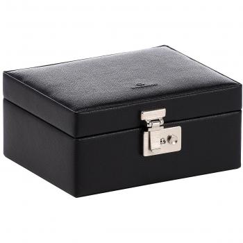 Beluga Leder-Uhrenbox Windrose – 19,5 cm, ein Stück, Schwarz