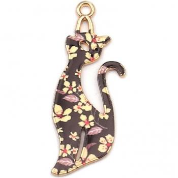 Doreen – breloques bohèmes, pendentifs en émail or, étoiles et fleurs, 37x13mm, 10 pièces