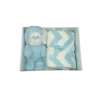 Set 2pz copertina culla righe con peluche T&R