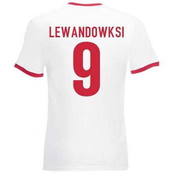 Men's XXL Gildan Lewandowski Poland Red-White Ringer Tee