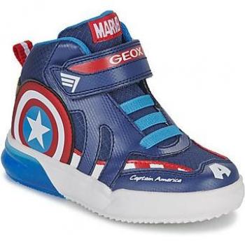 Scarpe da ginnastica alte Geox Grayjay per bambini, Blu Rosso