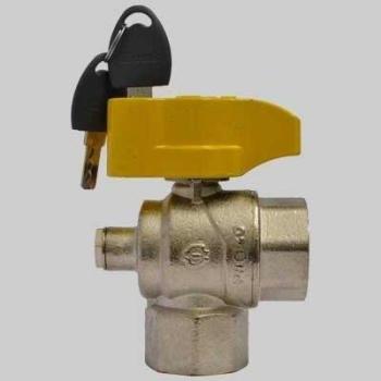 Valvola F.I.V. a sfera squadra, presa pressione, chiave 3/4 f per 3/4 f