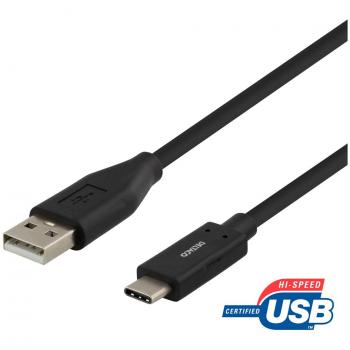 Cavo USB-C 1m 3A Deltaco