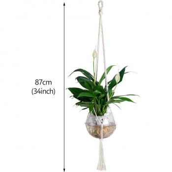 Soporte de cesta colgante de macramé